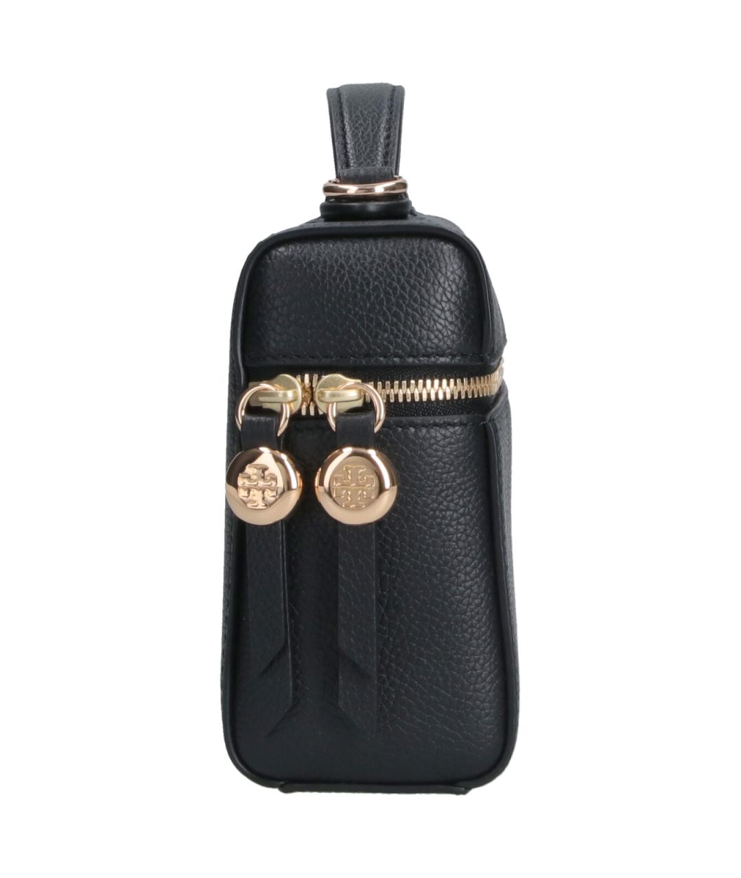 TORY BURCH Черная кожаная сумка с короткими ручками, фото 5