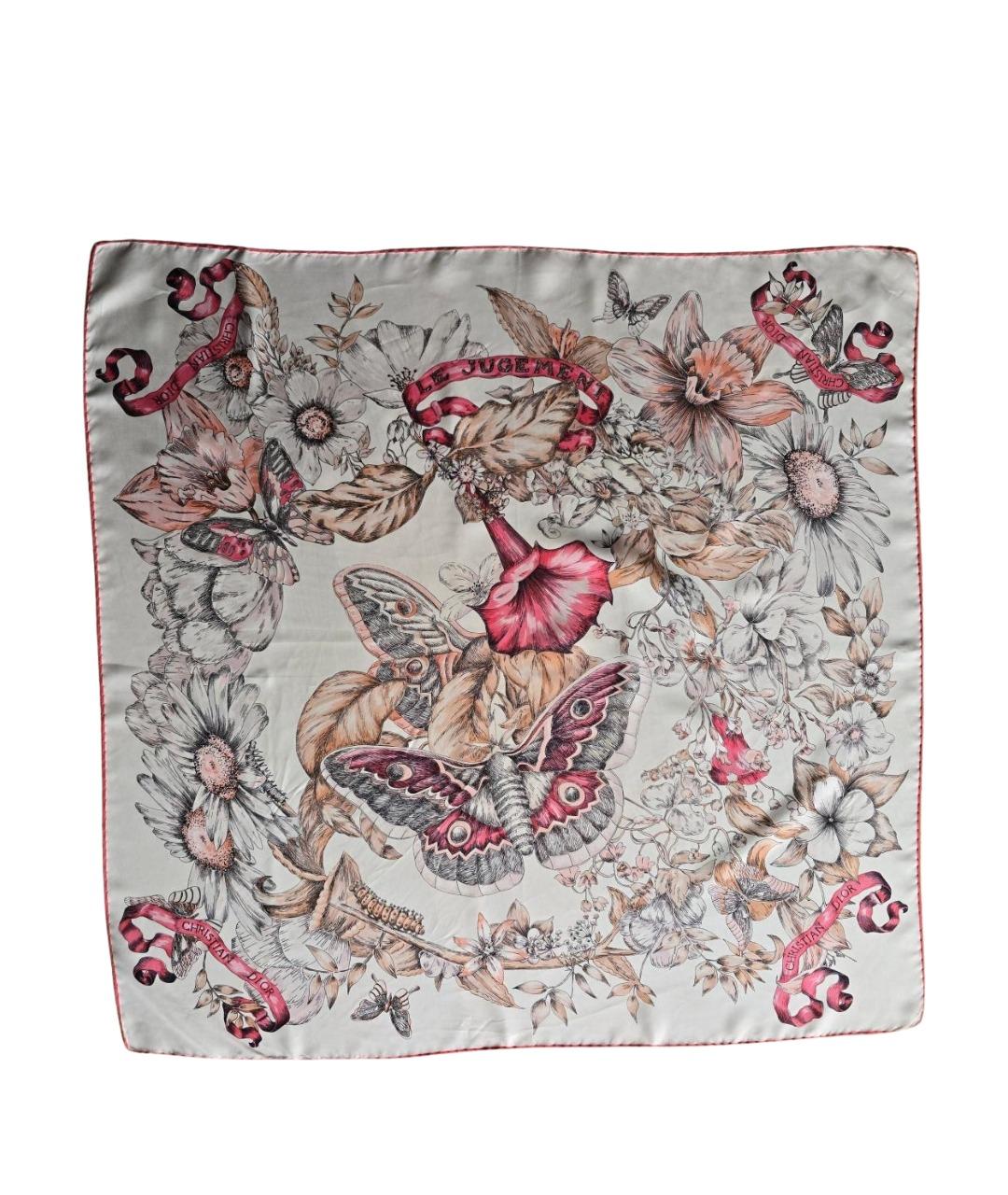 CHRISTIAN DIOR Розовый шелковый платок, фото 1