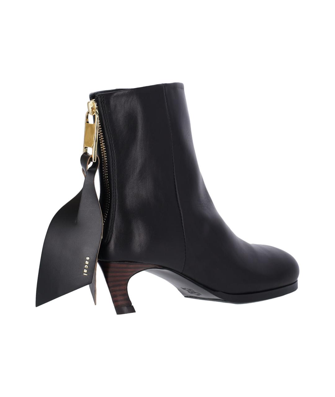 SACAI Черные кожаные ботильоны, фото 4