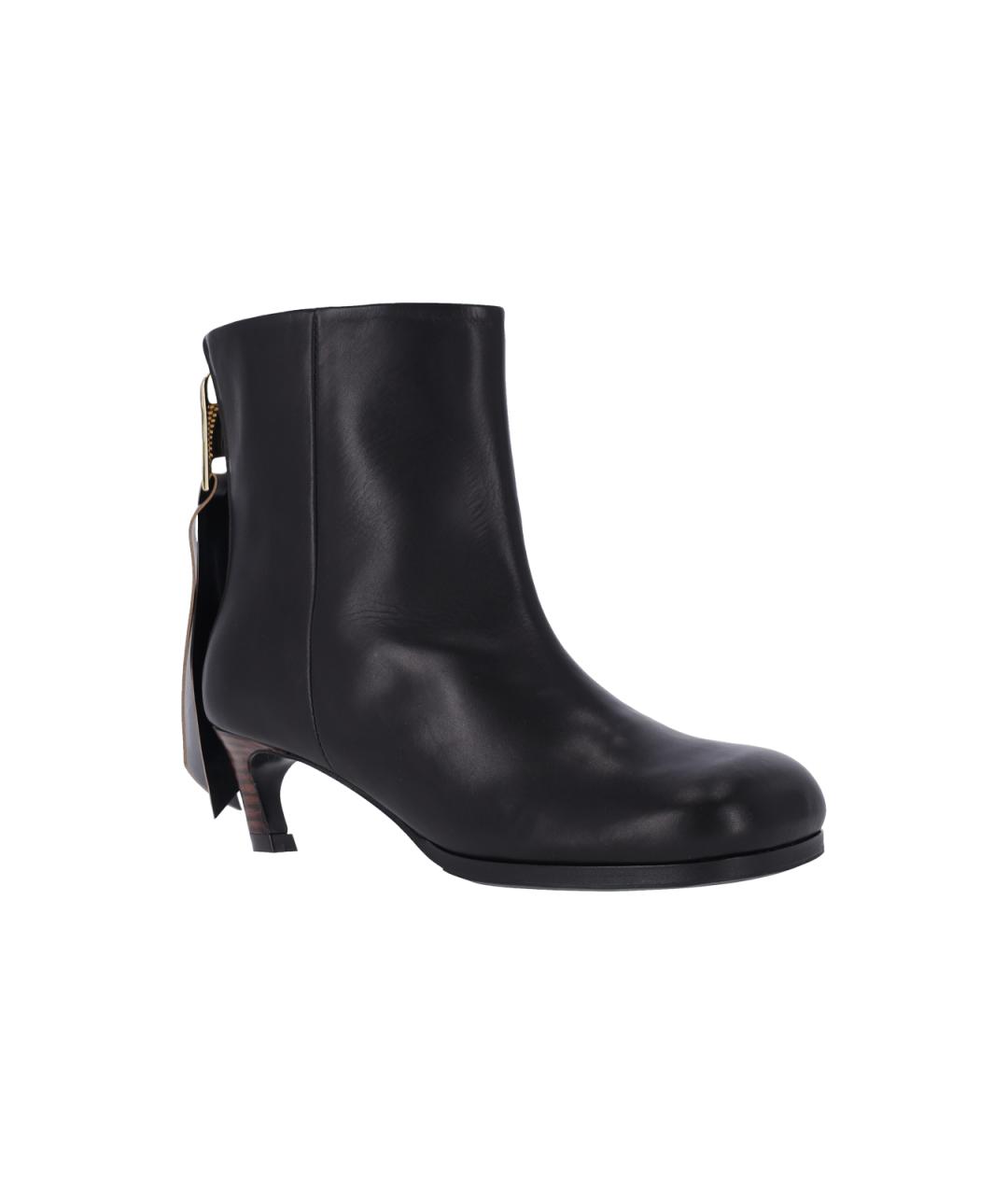 SACAI Черные кожаные ботильоны, фото 2