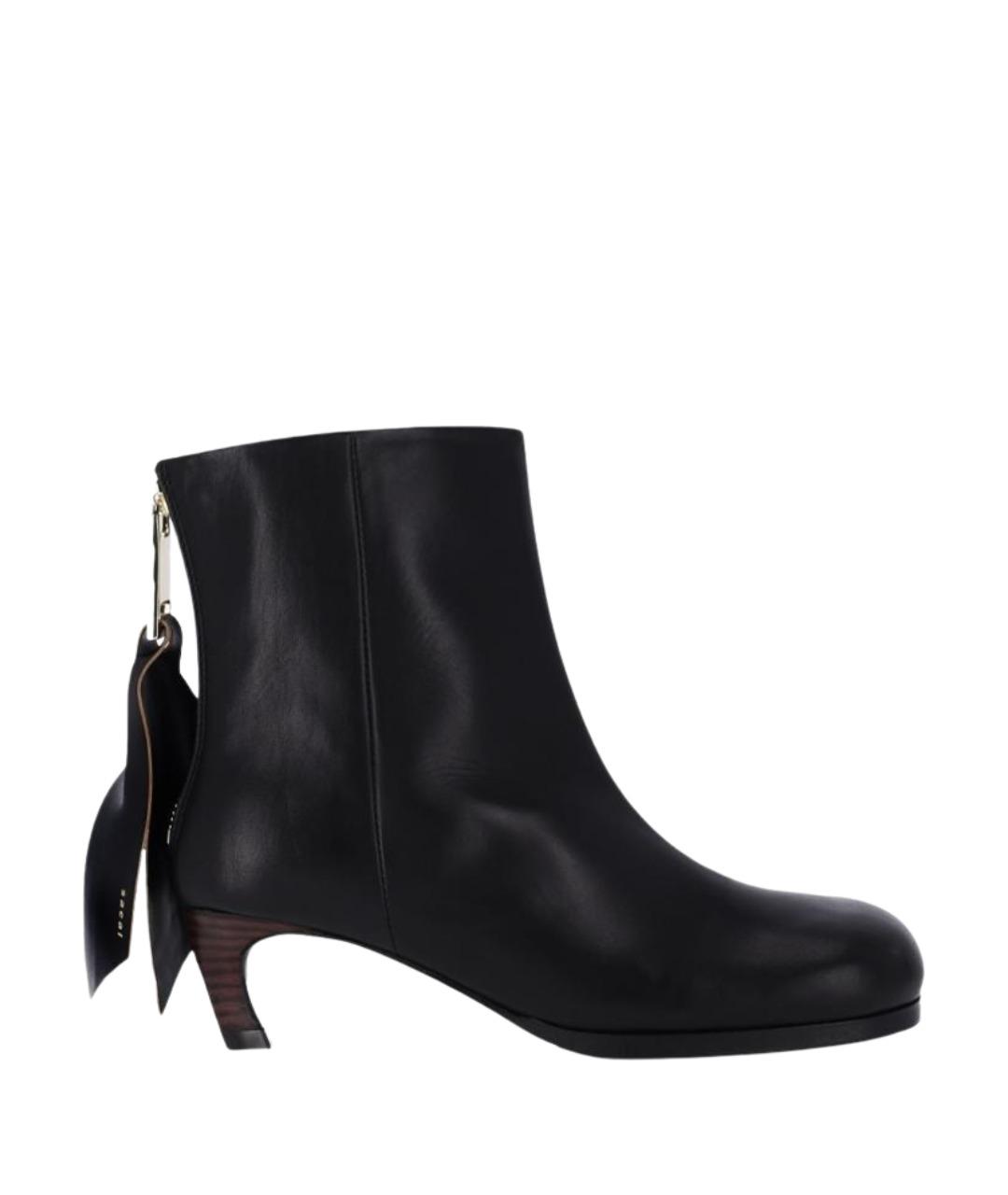 SACAI Черные кожаные ботильоны, фото 1