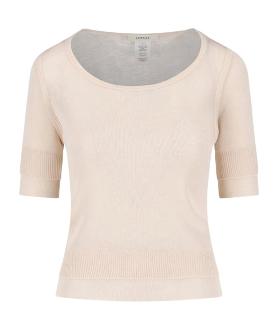LEMAIRE Бежевая вискозная футболка, фото 1
