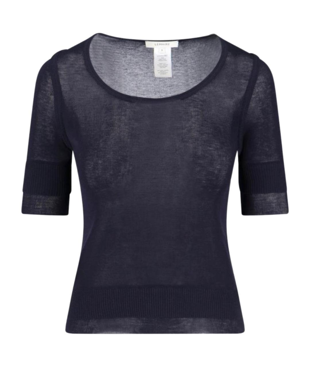 LEMAIRE Синяя вискозная футболка, фото 1