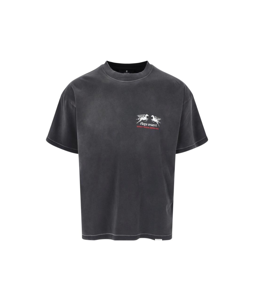 REPRESENT Серая хлопковая футболка, фото 1