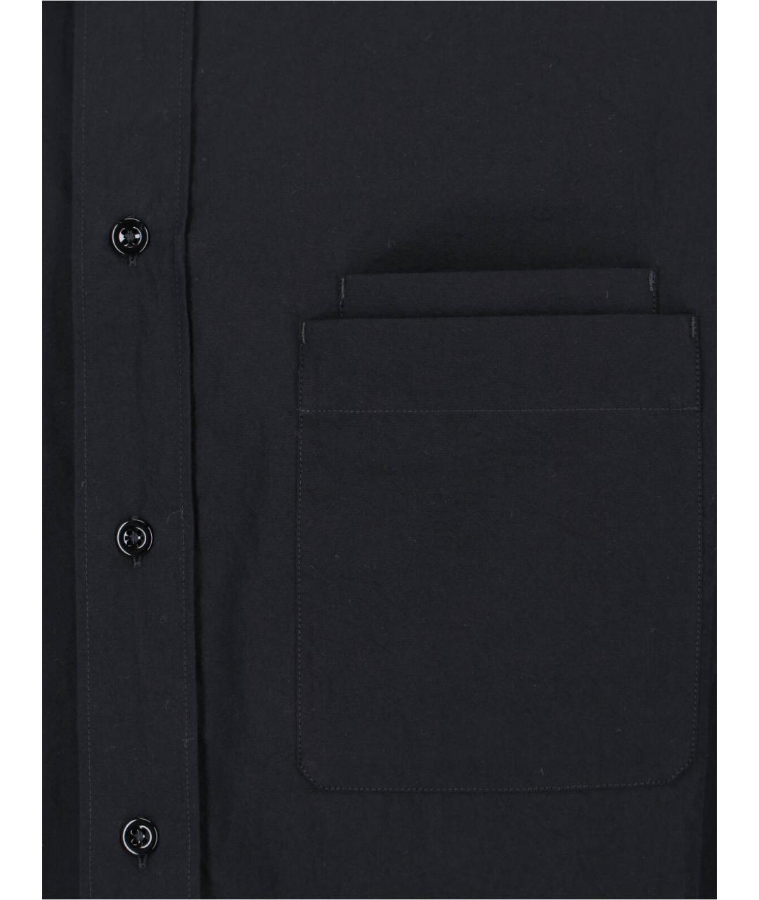 LEMAIRE Черная хлопковая кэжуал рубашка, фото 3