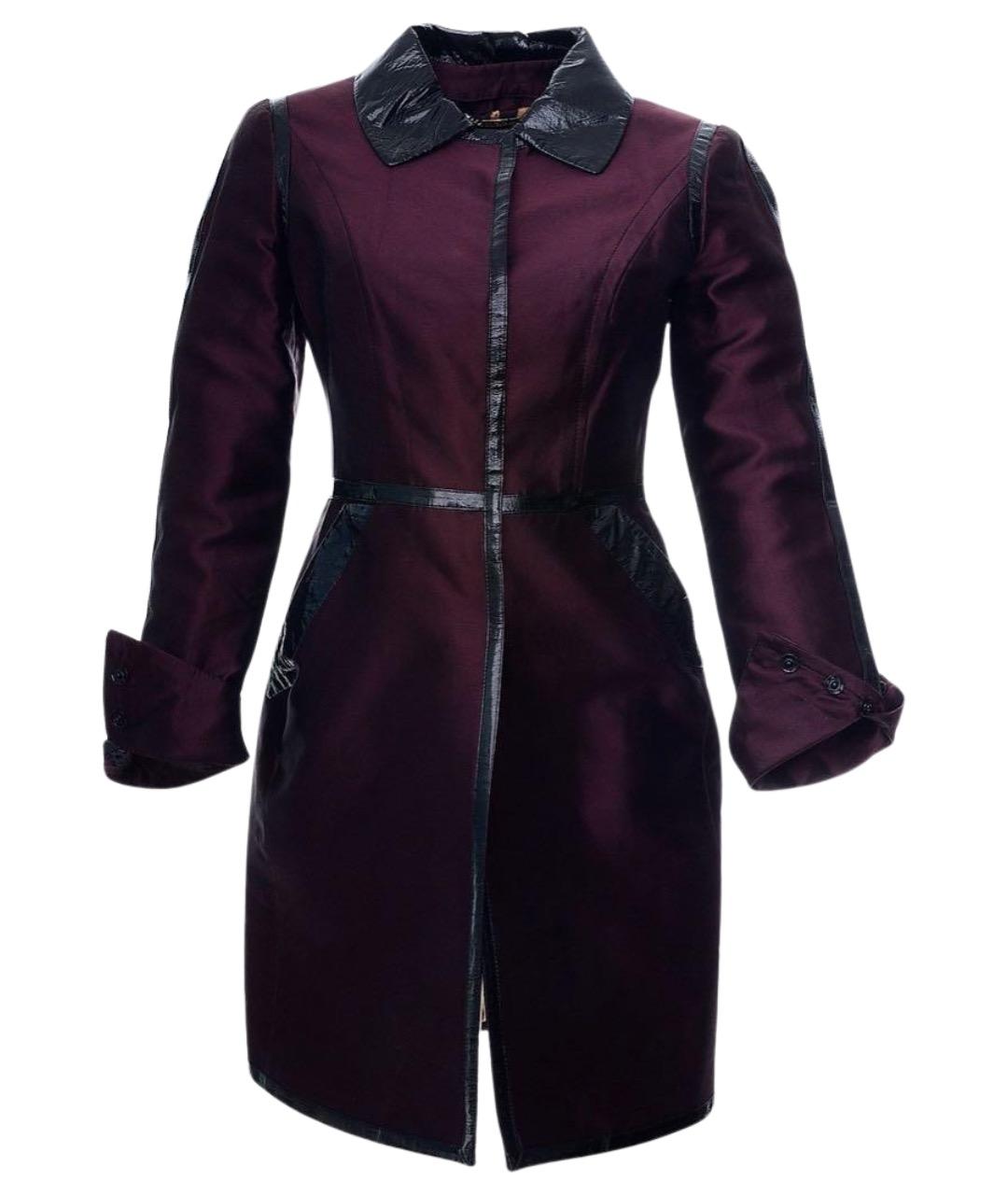 DOLCE&GABBANA Бордовый шелковый тренч/плащ, фото 1