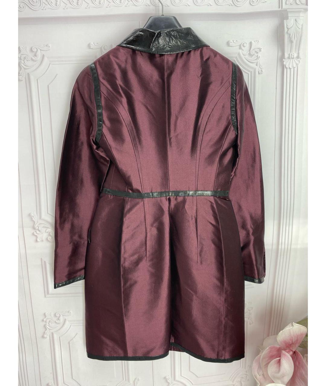 DOLCE&GABBANA Бордовый шелковый тренч/плащ, фото 2