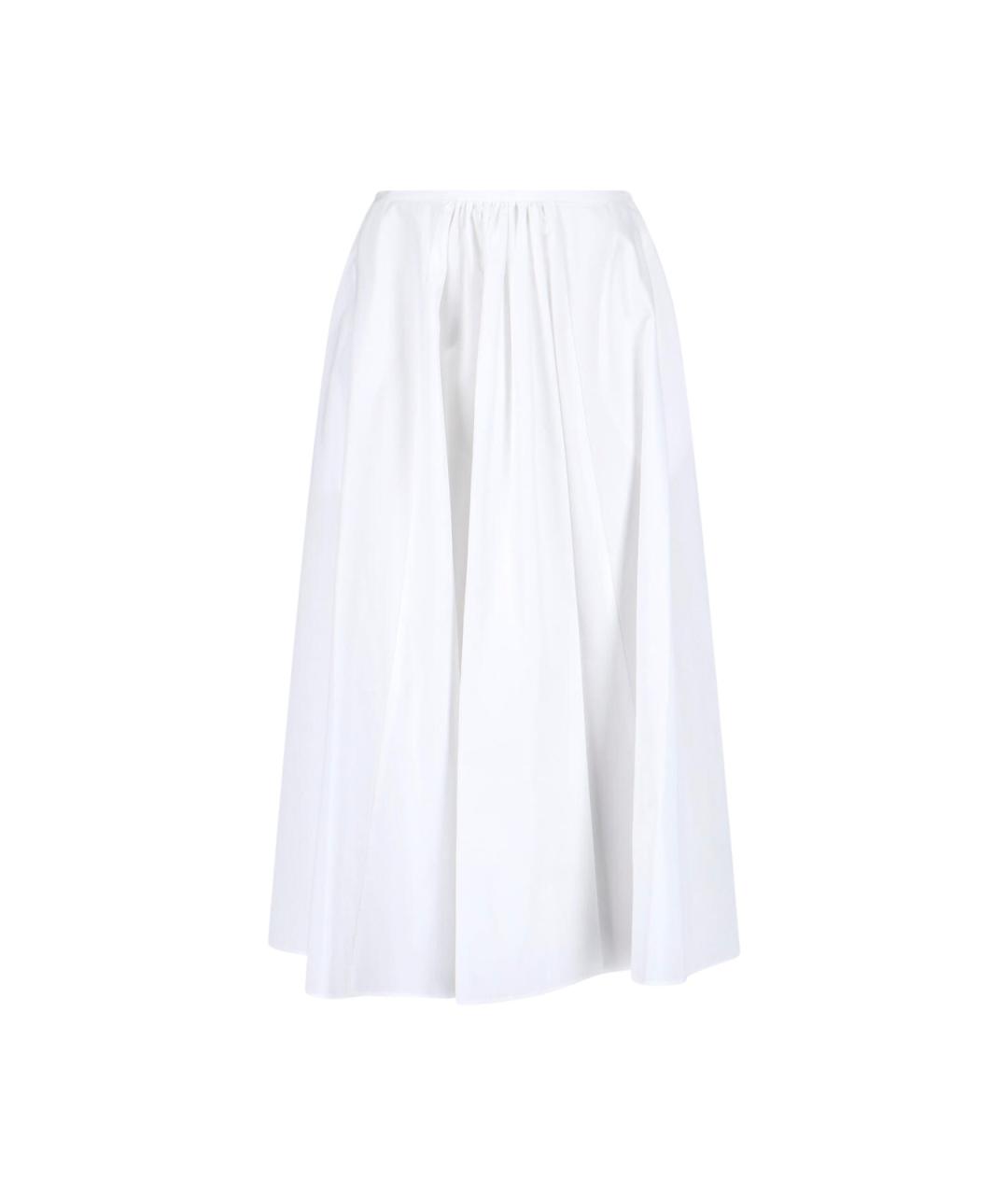 ASPESI Белая хлопковая юбка миди, фото 1