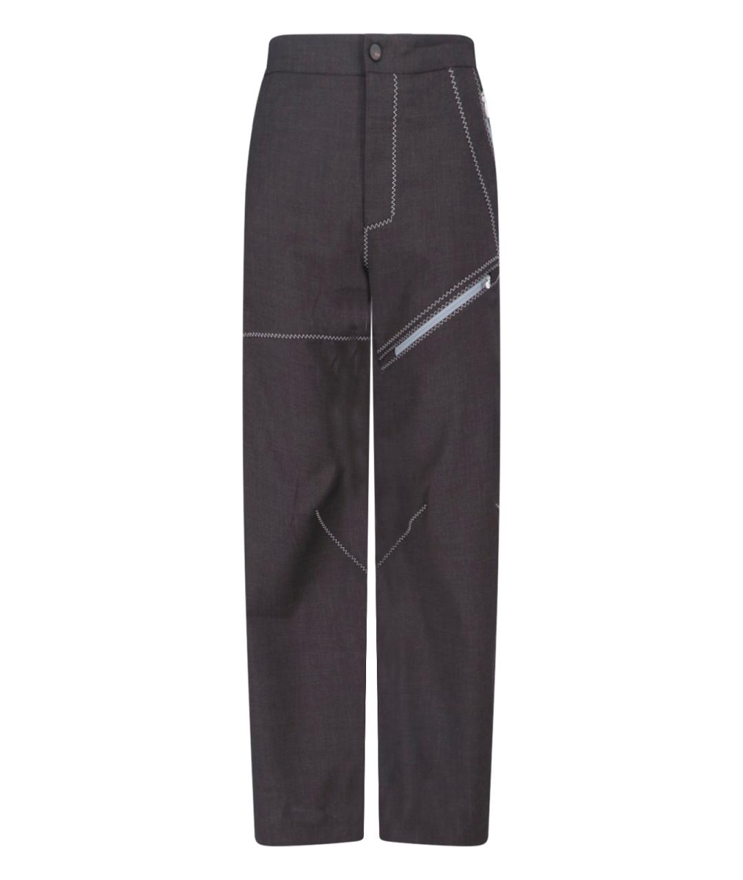 KIKO KOSTADINOV Коричневые шерстяные повседневные брюки, фото 1