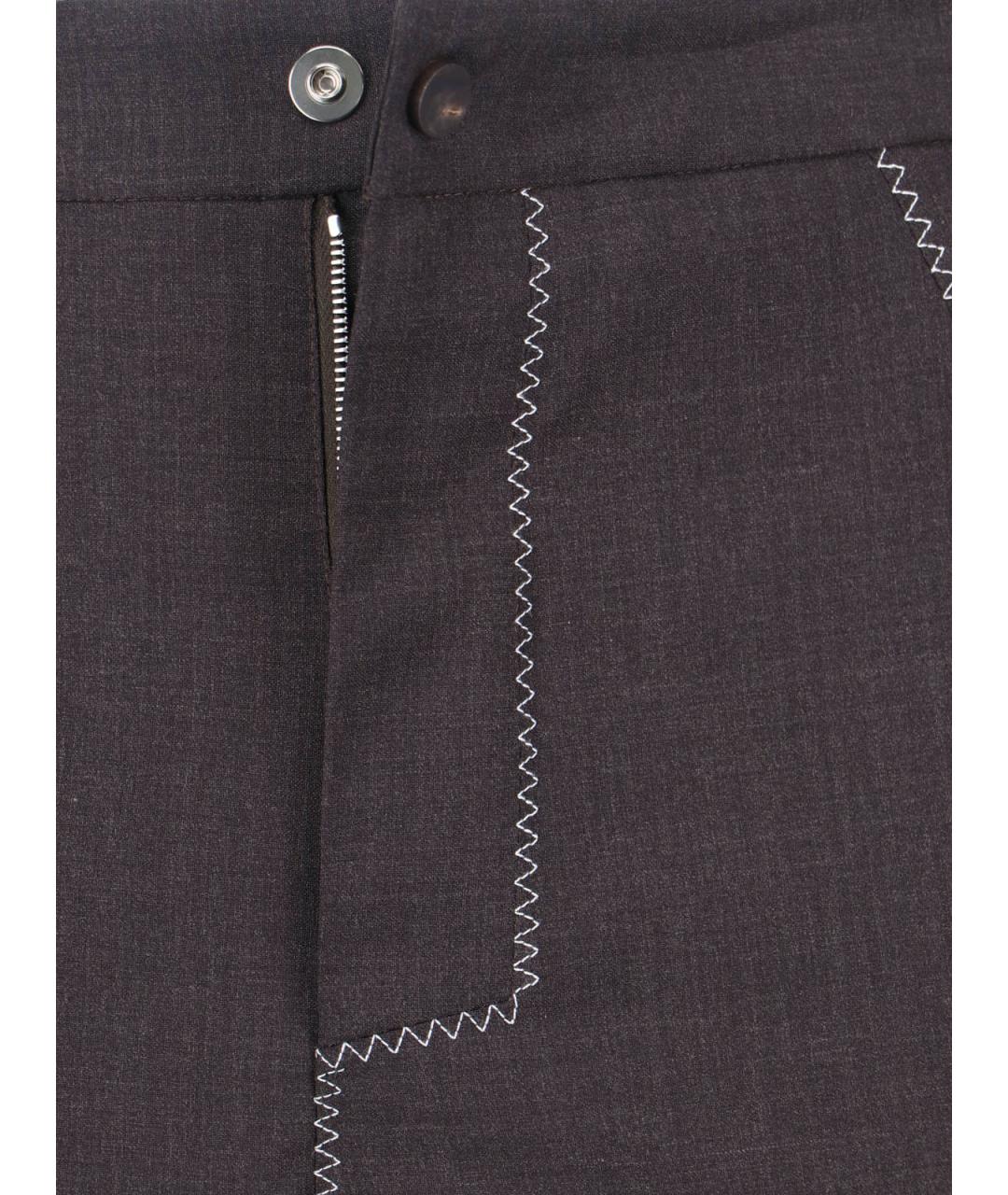 KIKO KOSTADINOV Коричневые шерстяные повседневные брюки, фото 5