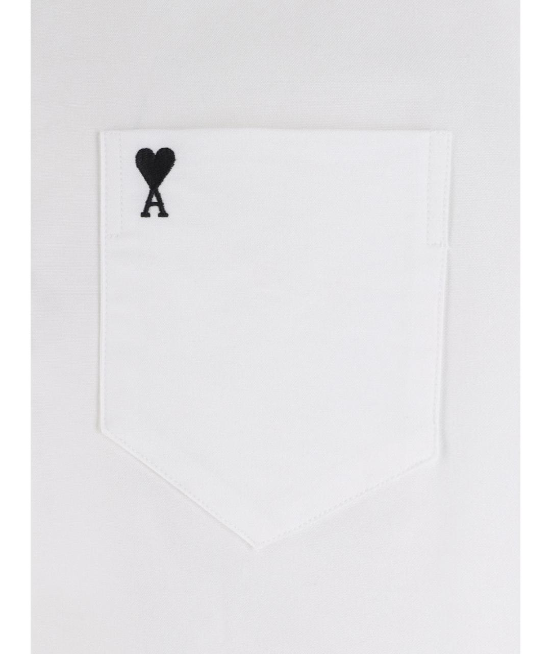 Ami Paris Белая хлопковая кэжуал рубашка, фото 3