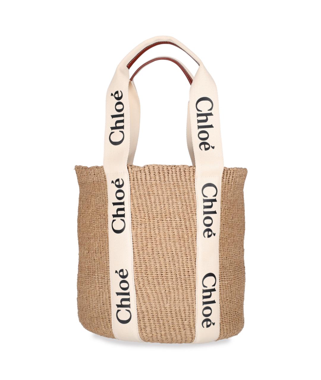 CHLOE Бежевая пелетеная сумка тоут, фото 1