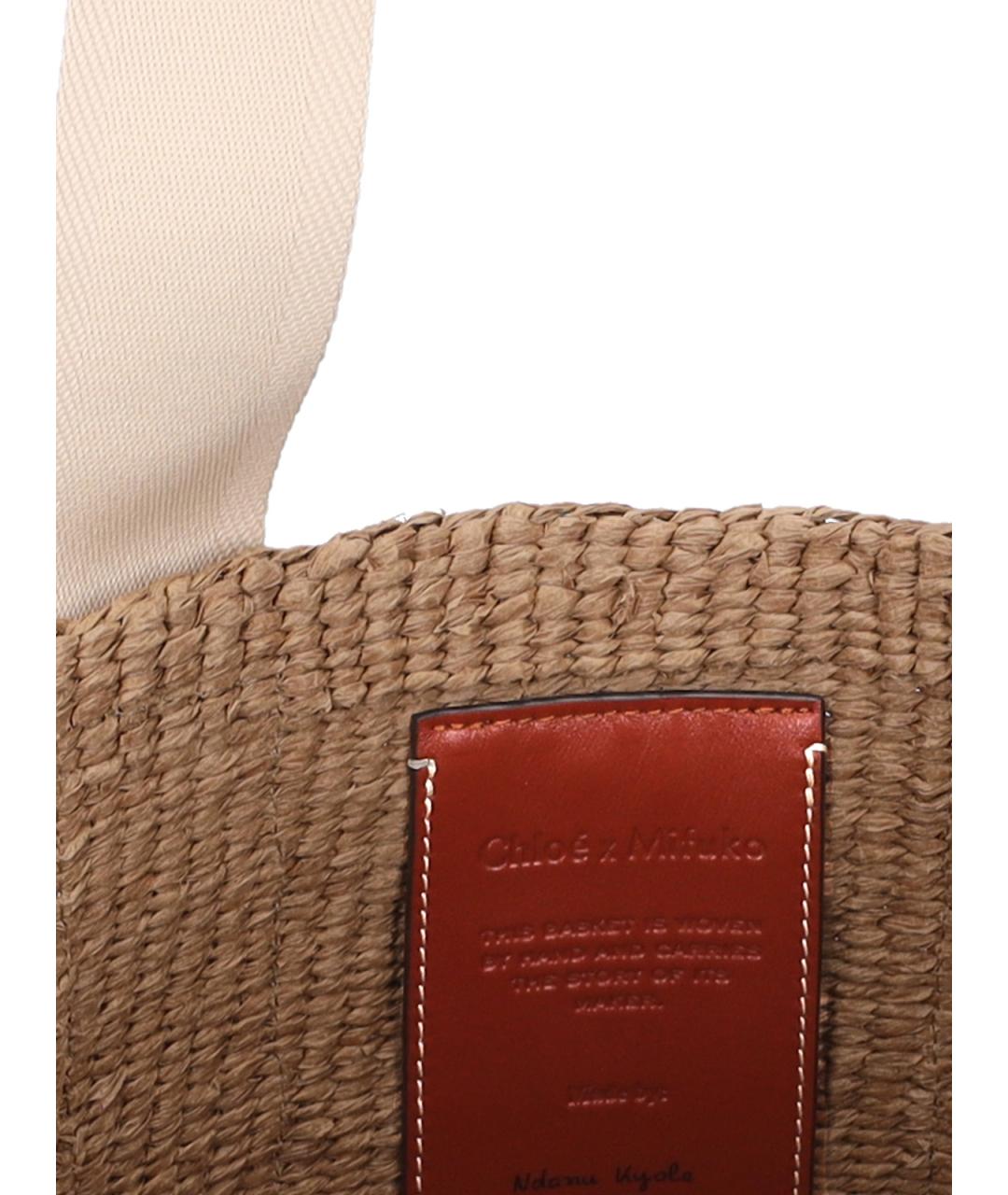 CHLOE Бежевая пелетеная сумка тоут, фото 4