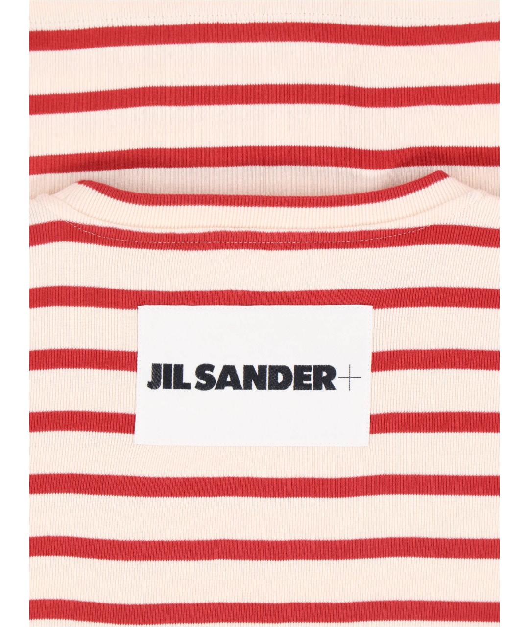 JIL SANDER Красная хлопковая футболка, фото 3
