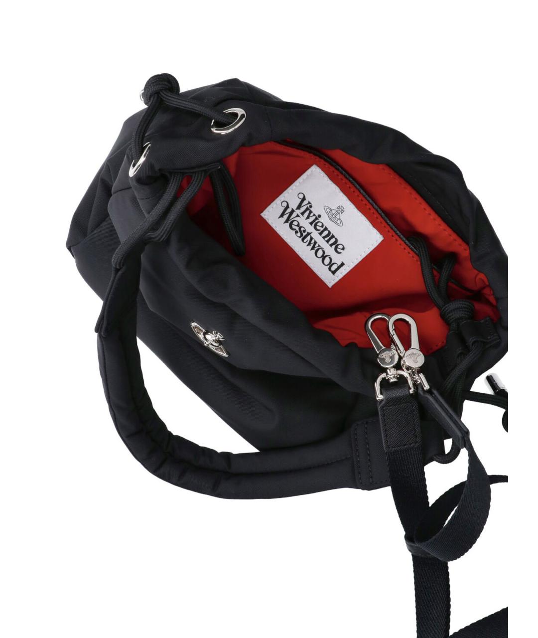 VIVIENNE WESTWOOD Черная тканевая сумка через плечо, фото 4