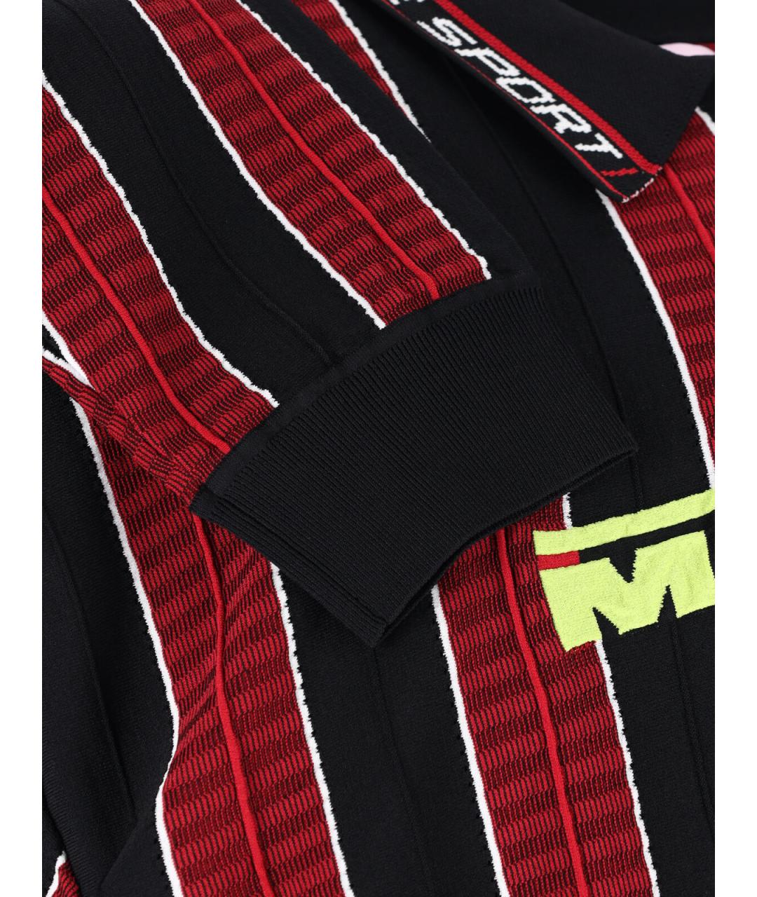 MARTINE ROSE Красное хлопковое поло с длинным рукавом, фото 3