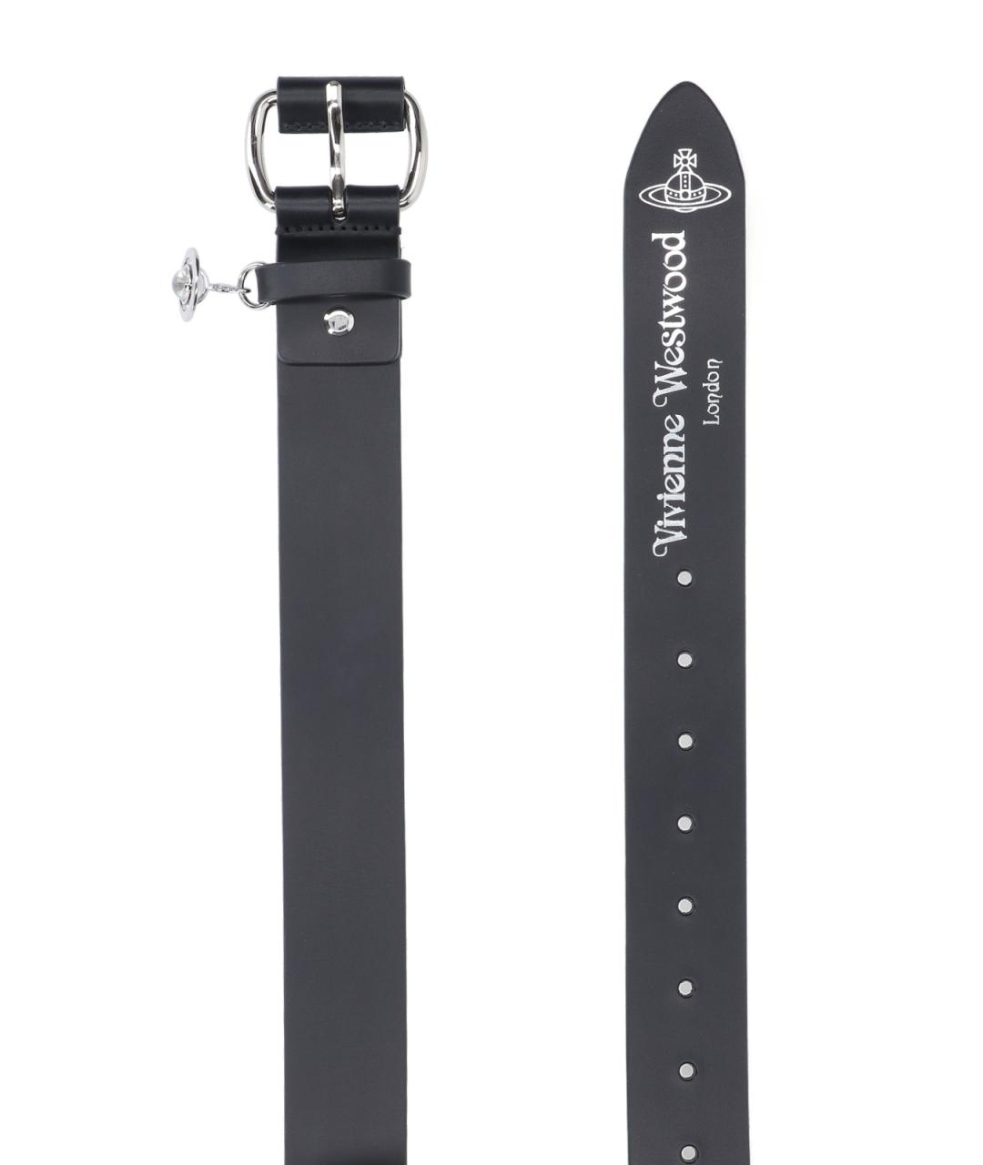 VIVIENNE WESTWOOD Черный кожаный ремень, фото 2