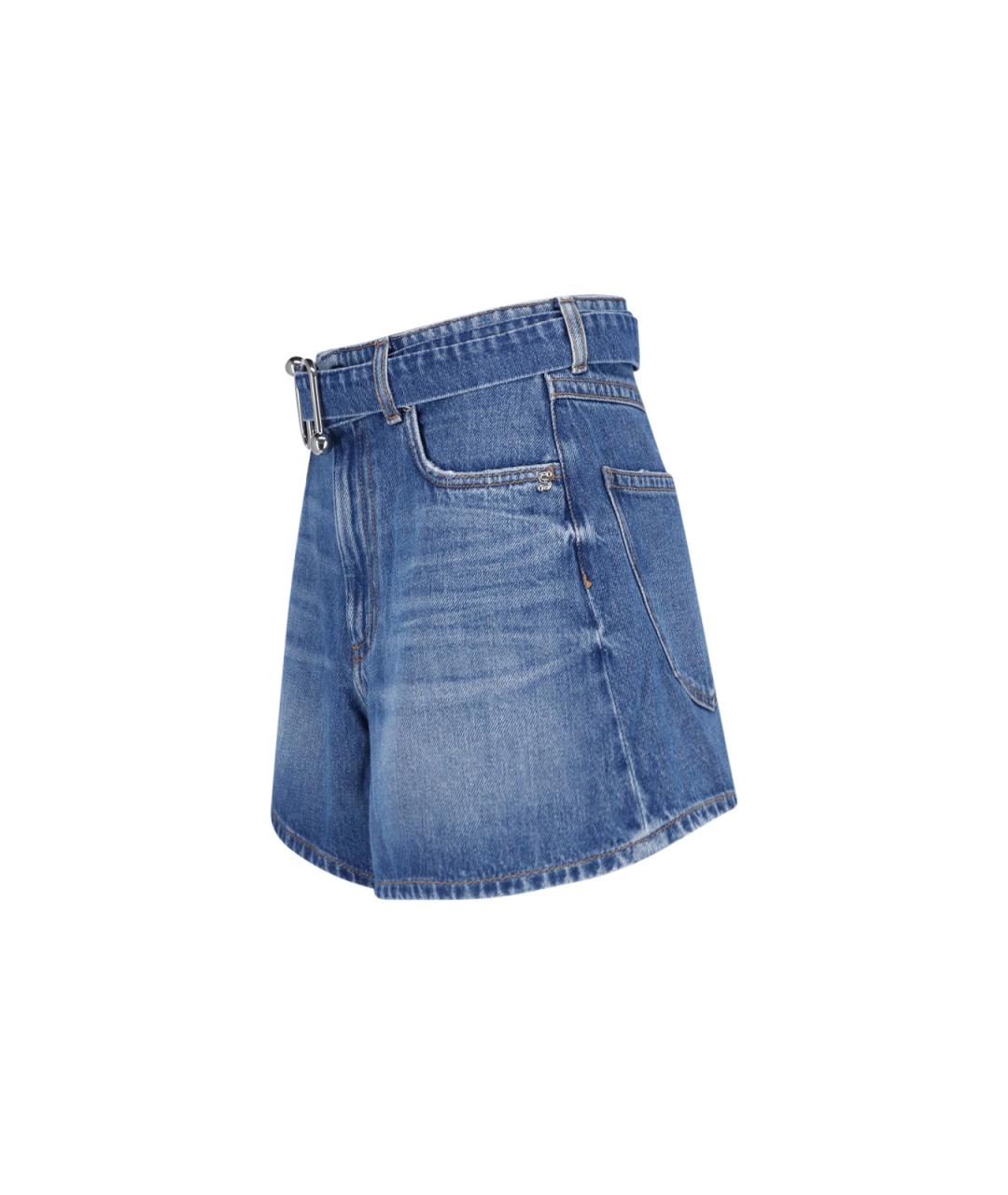 SPORTMAX Синие хлопковые шорты, фото 3