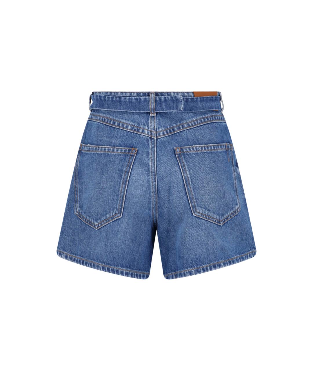 SPORTMAX Синие хлопковые шорты, фото 2