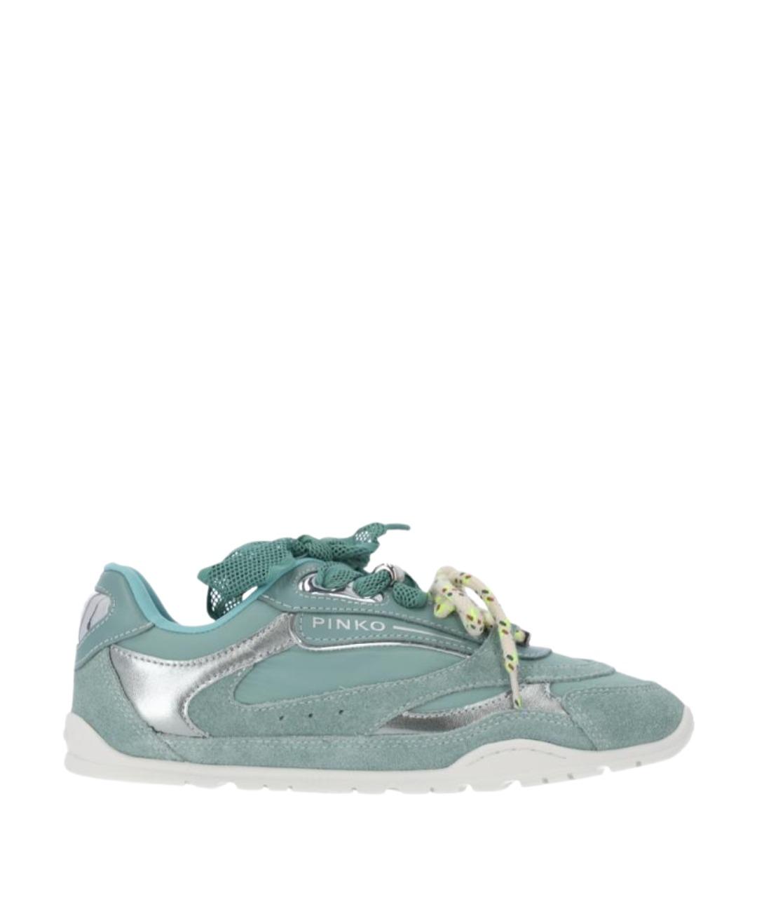 PINKO Голубые кожаные кроссовки, фото 1