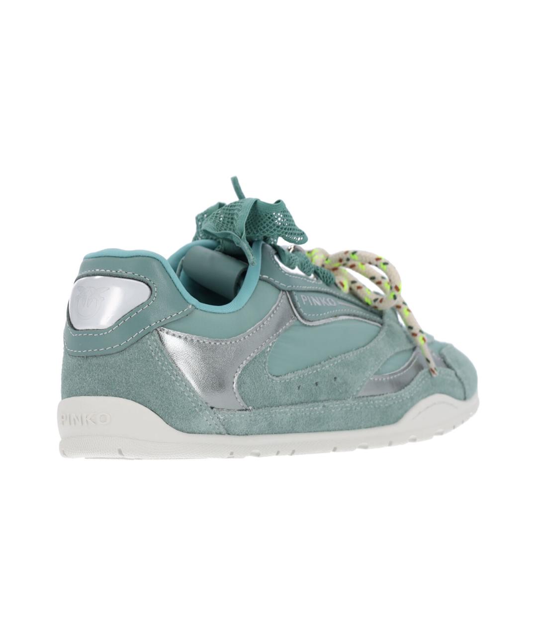 PINKO Голубые кожаные кроссовки, фото 4
