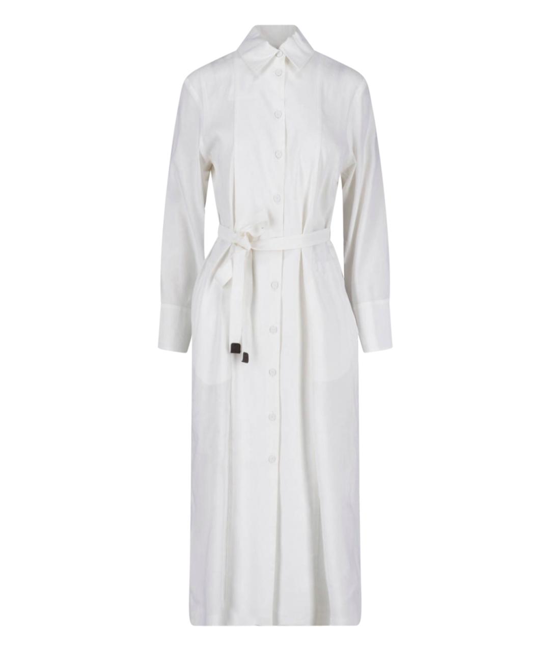 MAX MARA Белое льняное платье, фото 3