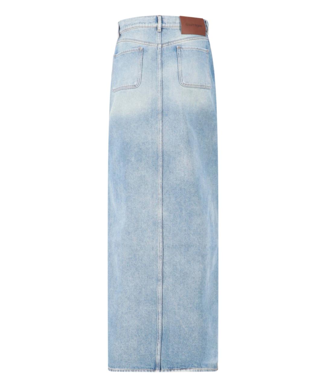 COURREGES Синяя хлопковая юбка макси, фото 2