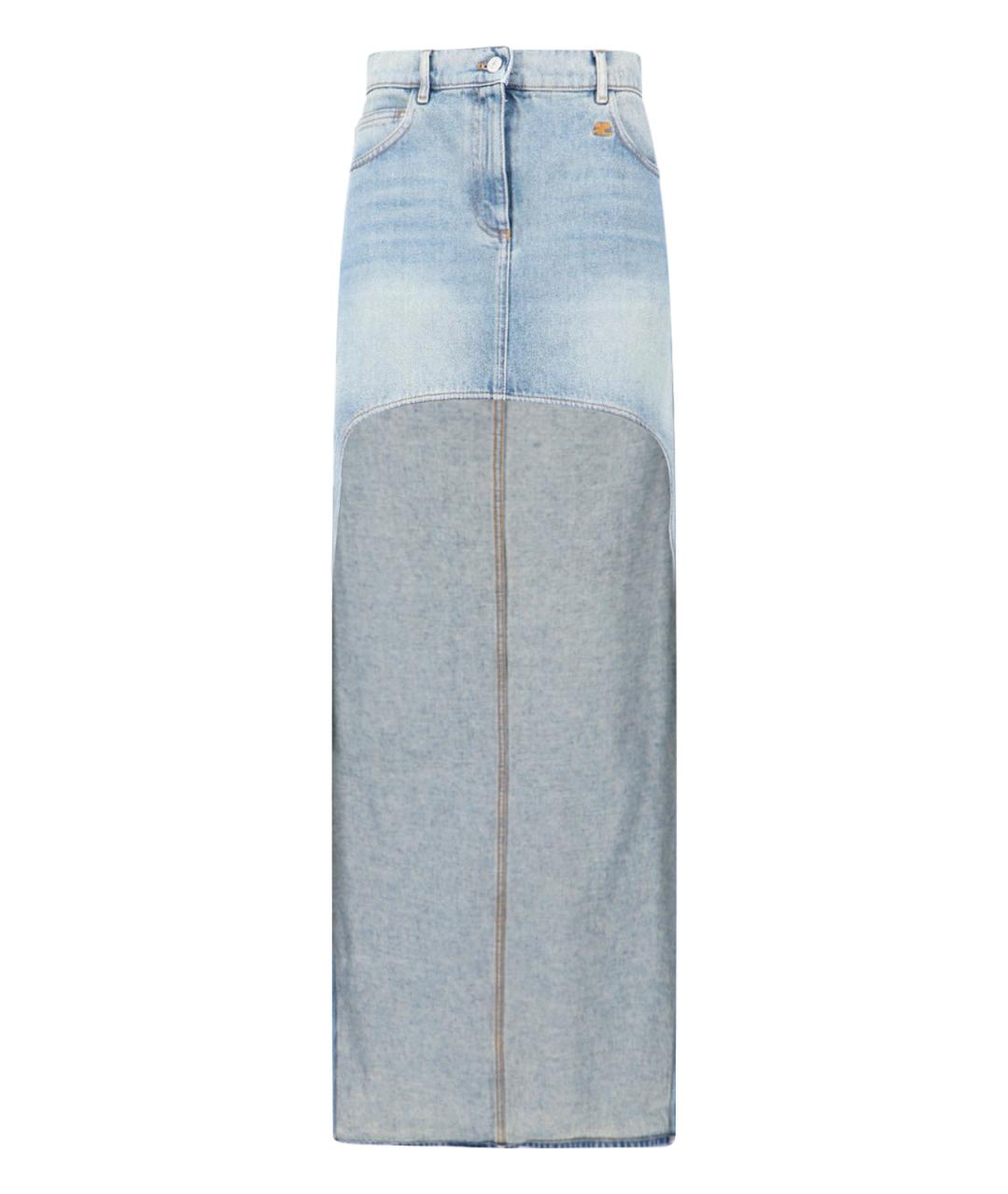 COURREGES Синяя хлопковая юбка макси, фото 1