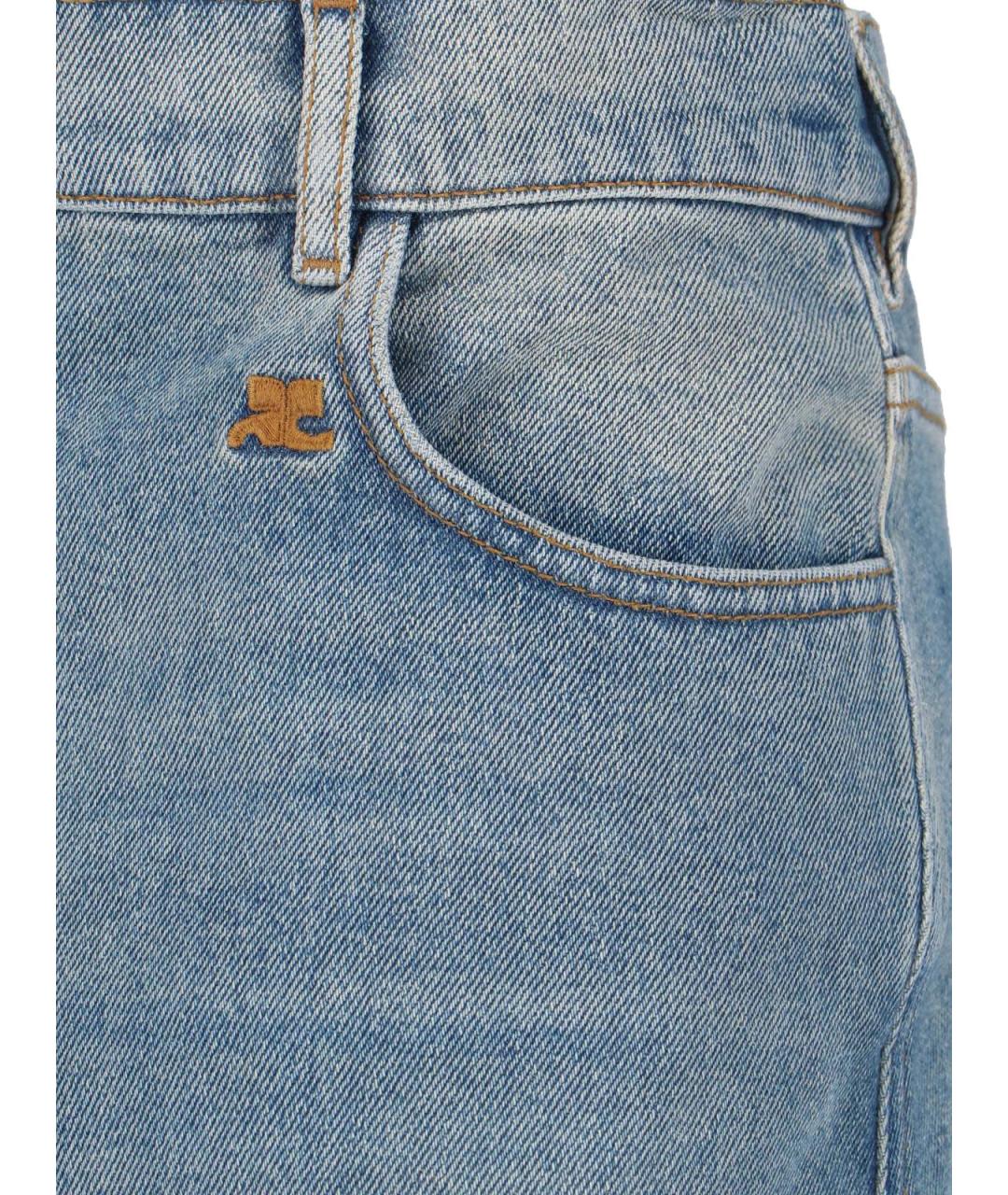 COURREGES Синяя хлопковая юбка макси, фото 5