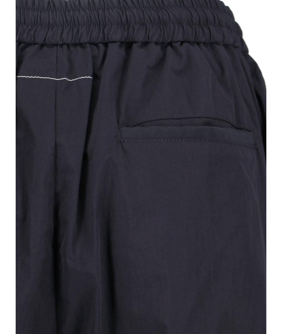 MM6 MAISON MARGIELA Черные полиамидовые прямые брюки, фото 4