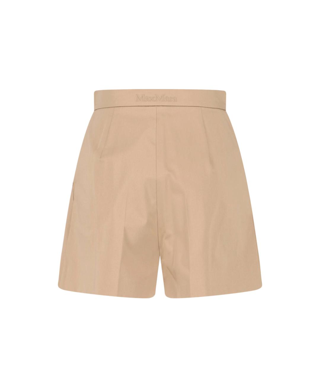 MAX MARA Бежевые хлопковые шорты, фото 2