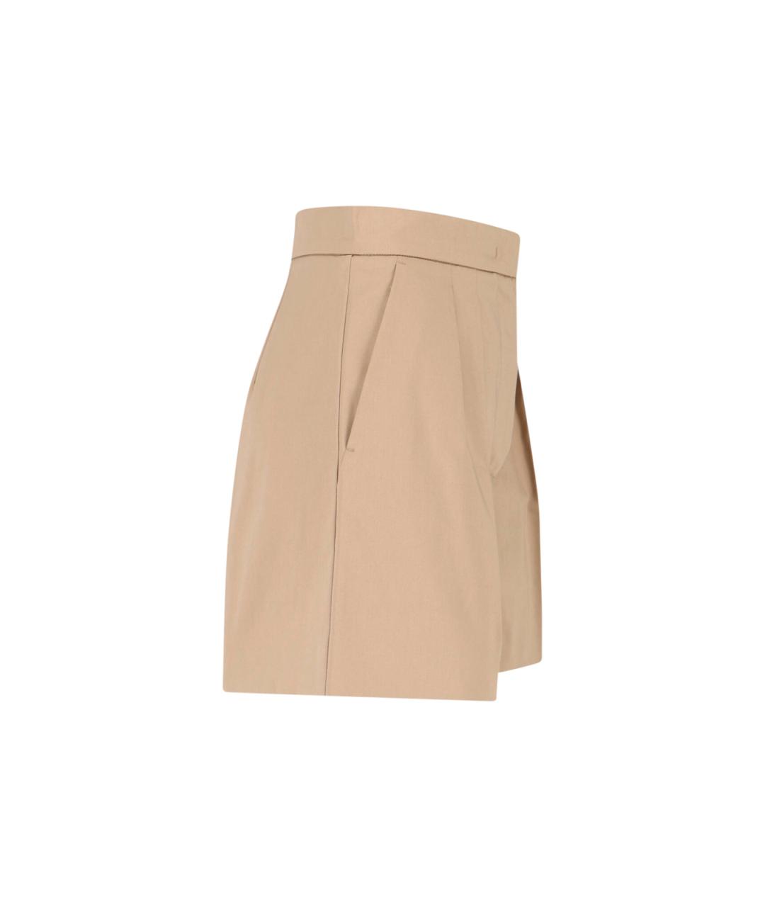 MAX MARA Бежевые хлопковые шорты, фото 3