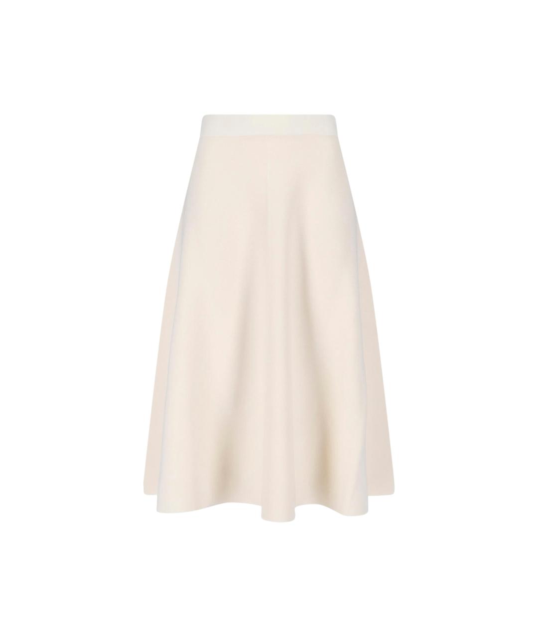 MAX MARA Белая вискозная юбка миди, фото 1
