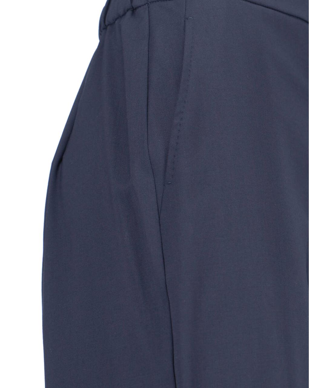 MAX MARA Синие шерстяные прямые брюки, фото 4