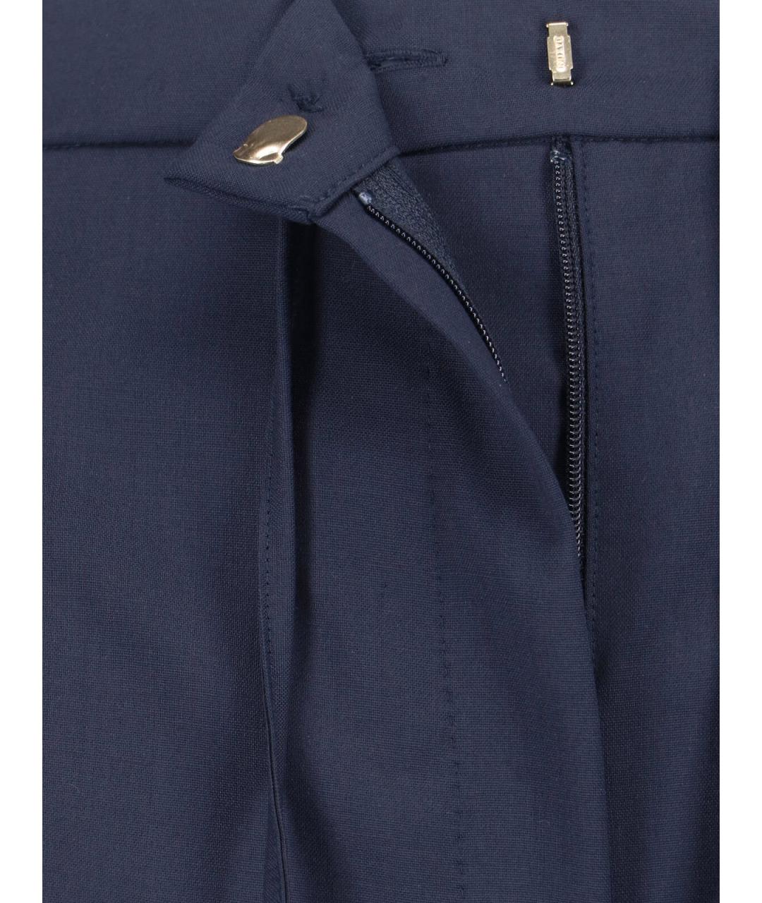 MAX MARA Синие шерстяные прямые брюки, фото 5