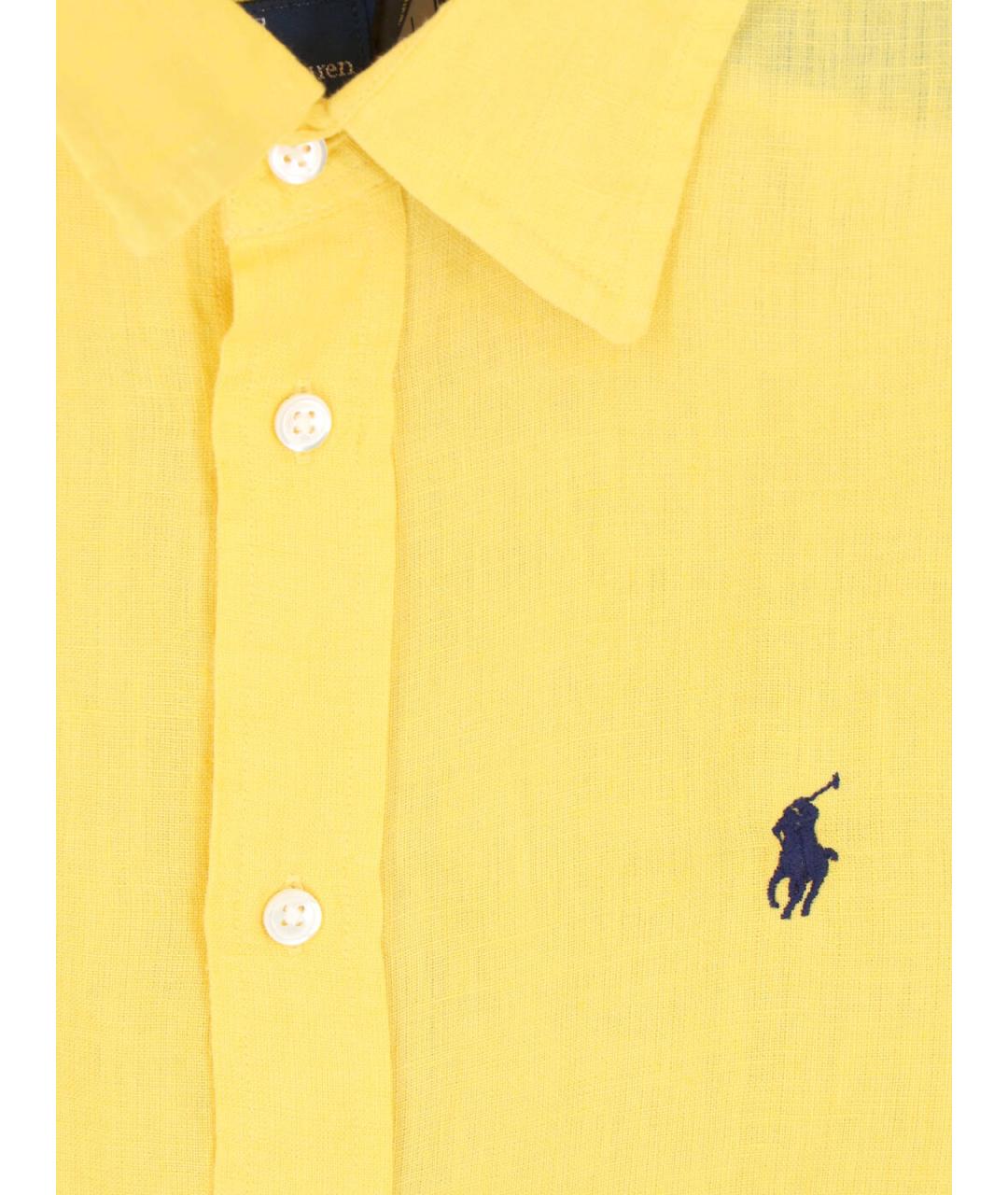 POLO RALPH LAUREN Желтая льняная рубашка, фото 3