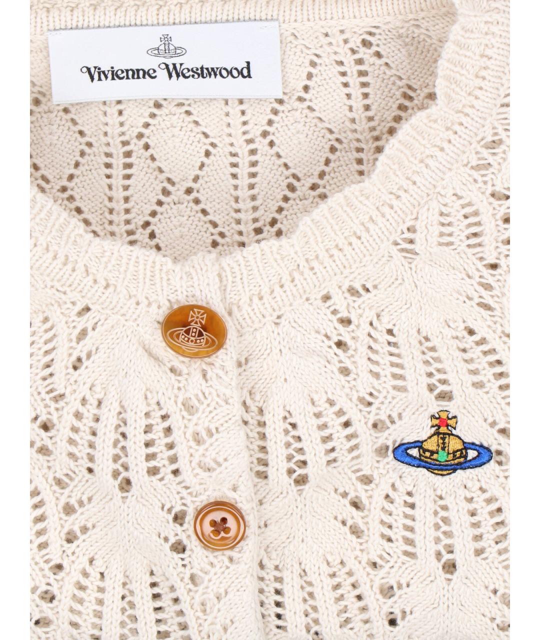 VIVIENNE WESTWOOD Белый хлопковый кардиган, фото 3