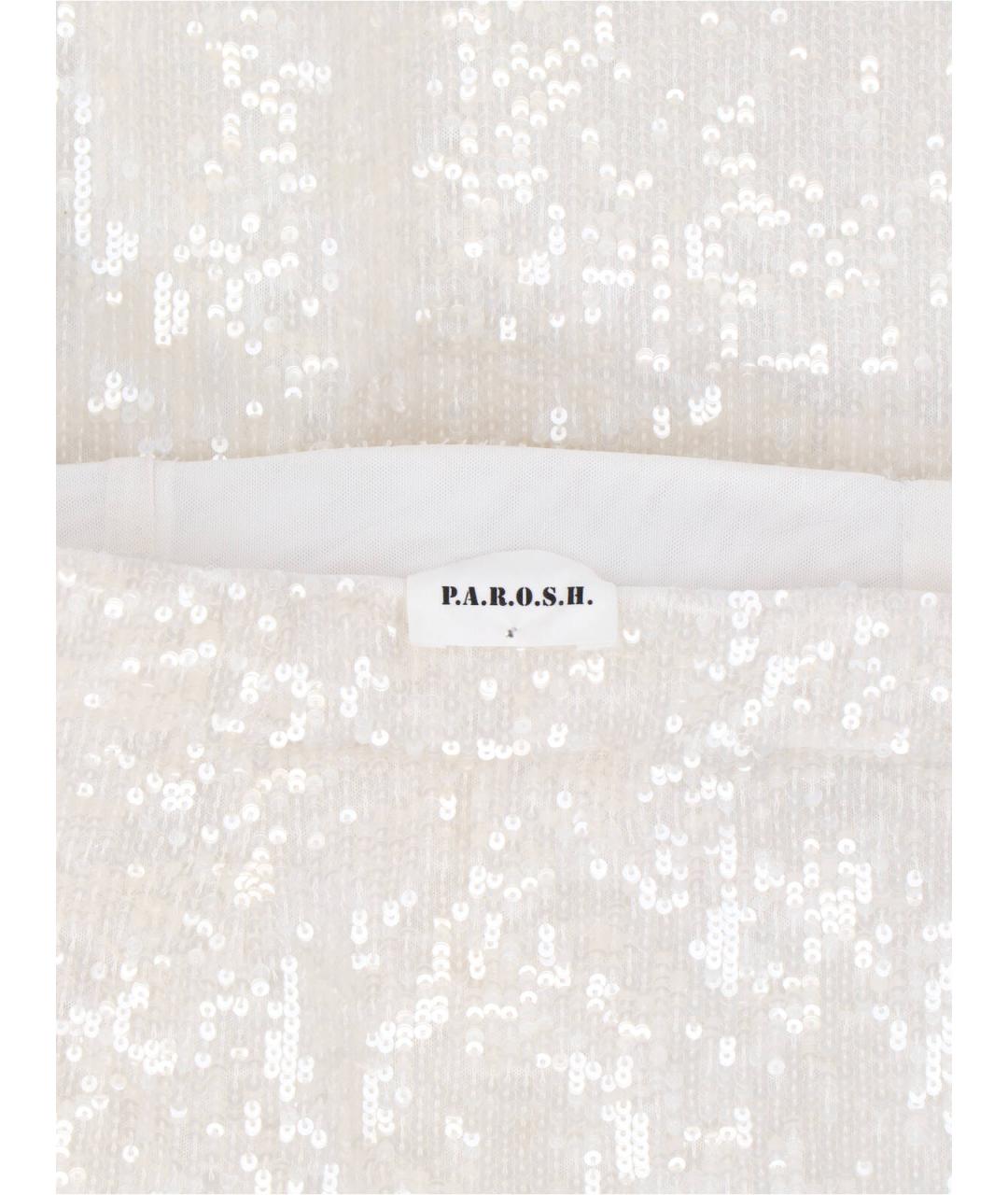 P.A.R.O.S.H. Белая полиамидовая юбка миди, фото 5