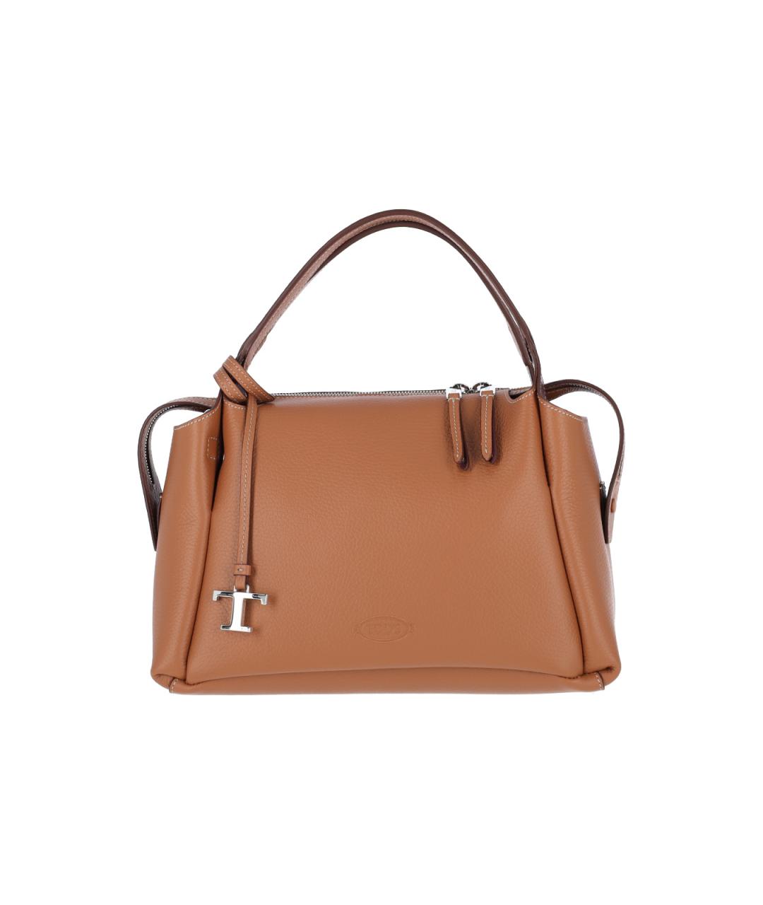 TOD'S Коричневая кожаная сумка тоут, фото 1