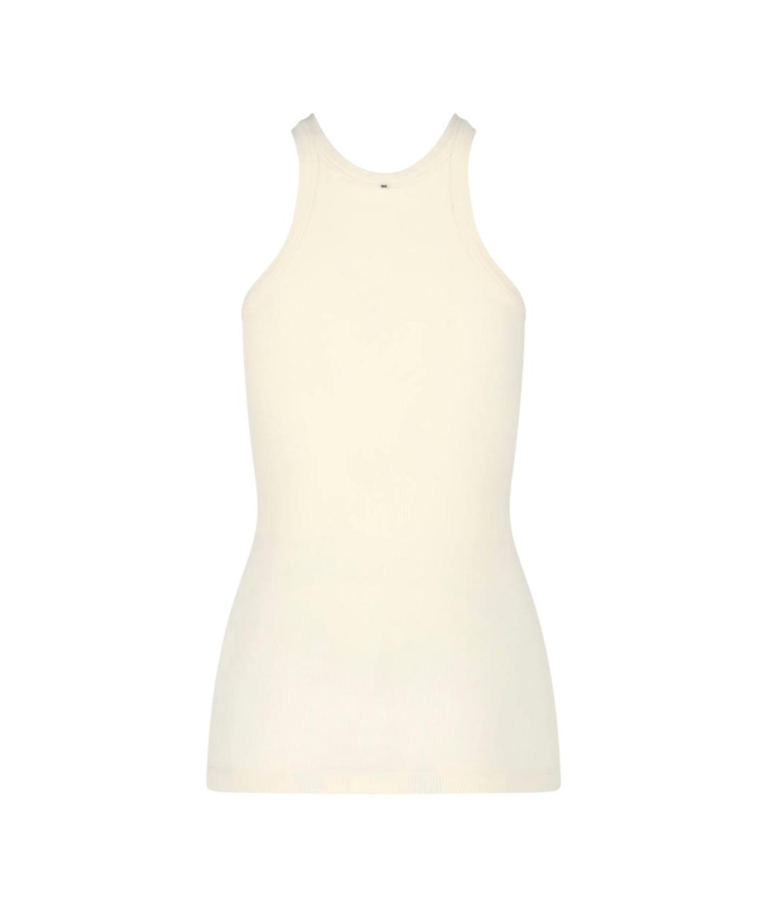 SPORTMAX Белая хлопковая майка, фото 2