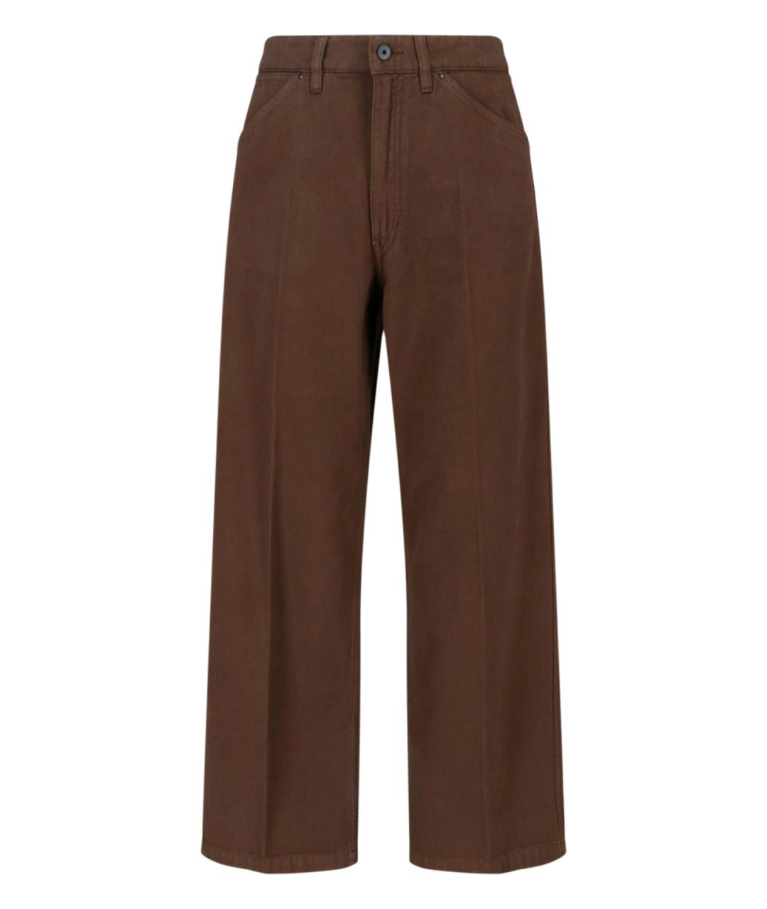 LEMAIRE Коричневые хлопковые повседневные брюки, фото 1