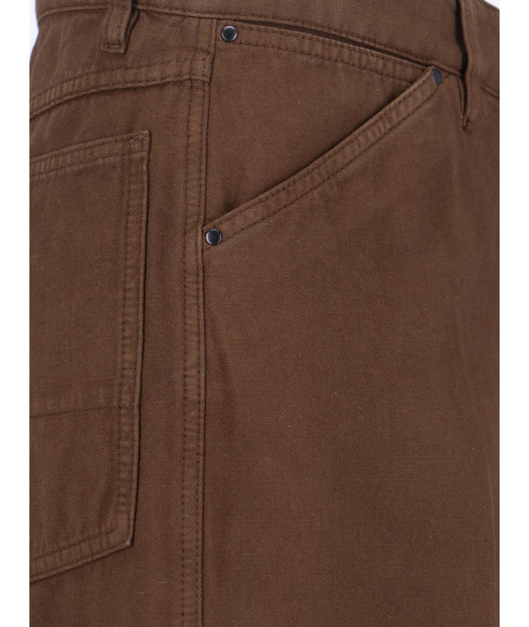 LEMAIRE Коричневые хлопковые повседневные брюки, фото 4