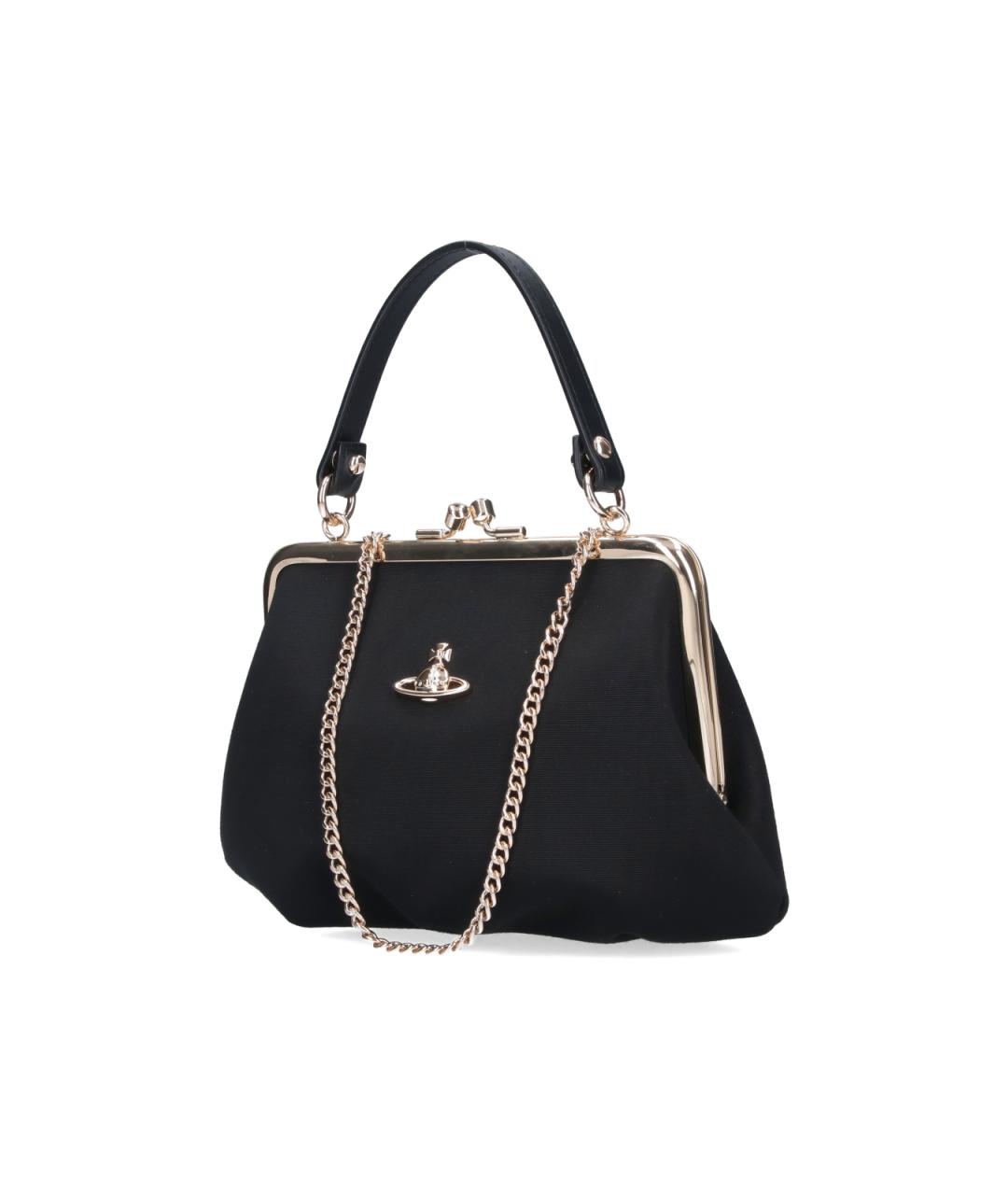 VIVIENNE WESTWOOD Черная тканевая сумка с короткими ручками, фото 2