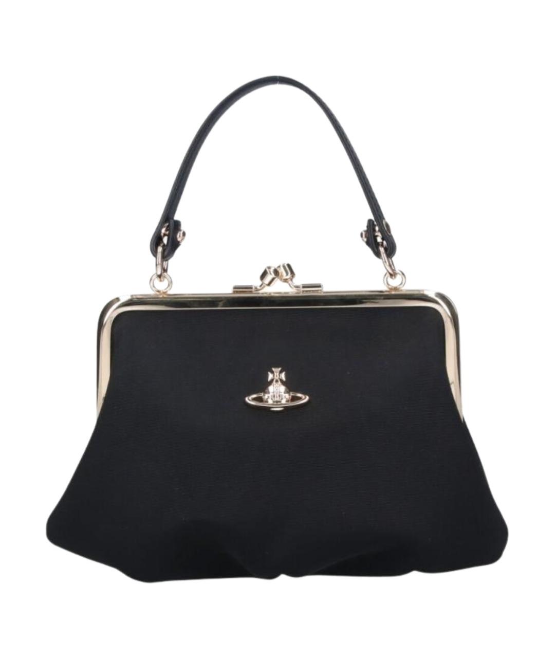 VIVIENNE WESTWOOD Черная тканевая сумка с короткими ручками, фото 1