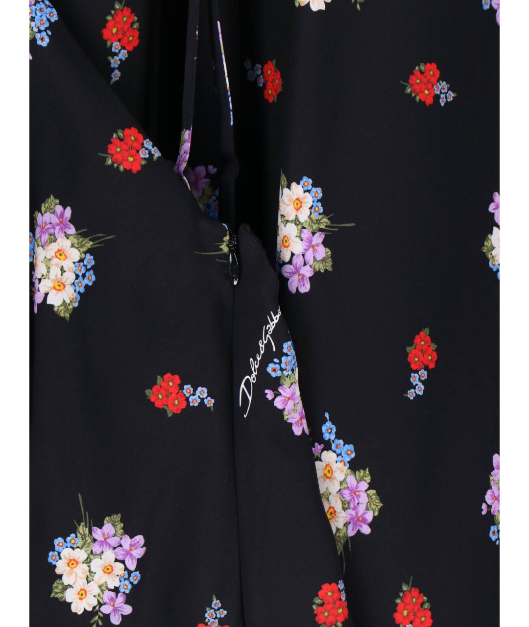 DOLCE&GABBANA Черное шелковое повседневное платье, фото 4