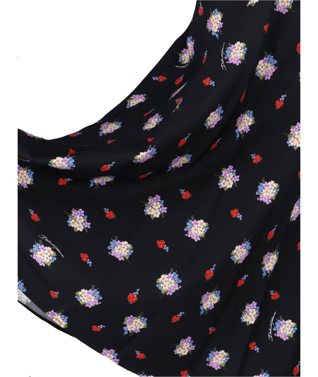 DOLCE&GABBANA Черное шелковое повседневное платье, фото 3