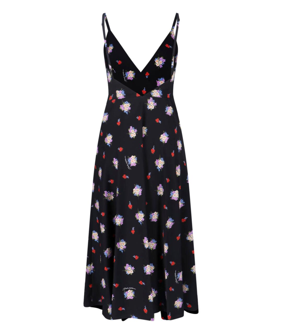 DOLCE&GABBANA Черное шелковое повседневное платье, фото 2