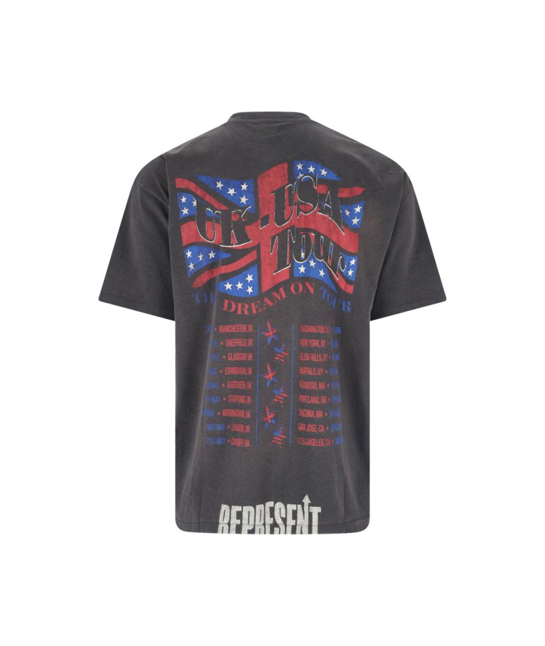REPRESENT Серая хлопковая футболка, фото 2