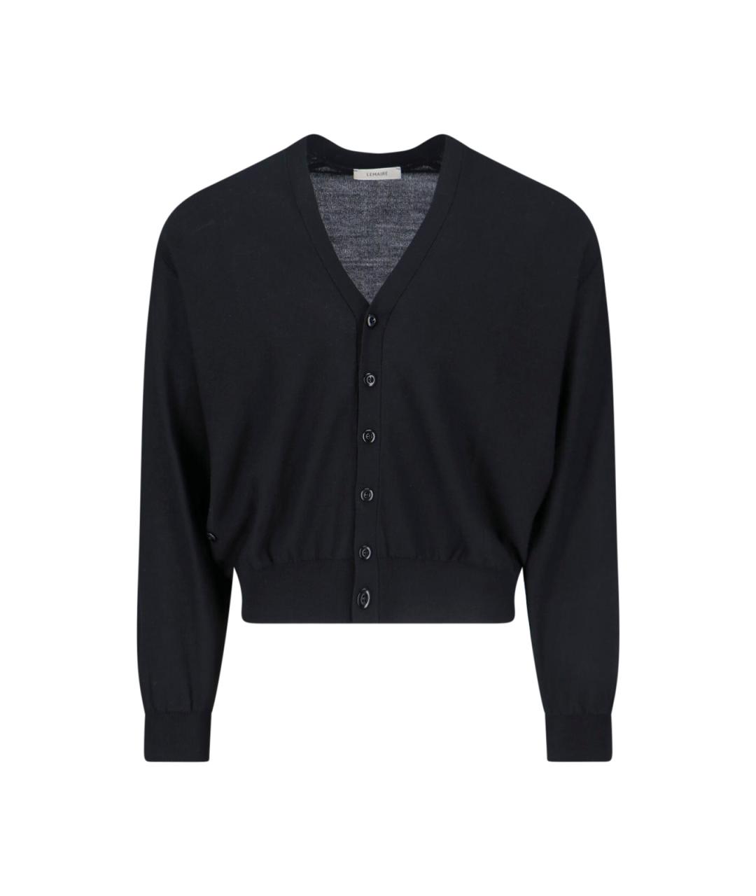 LEMAIRE Черный шерстяной кардиган, фото 1