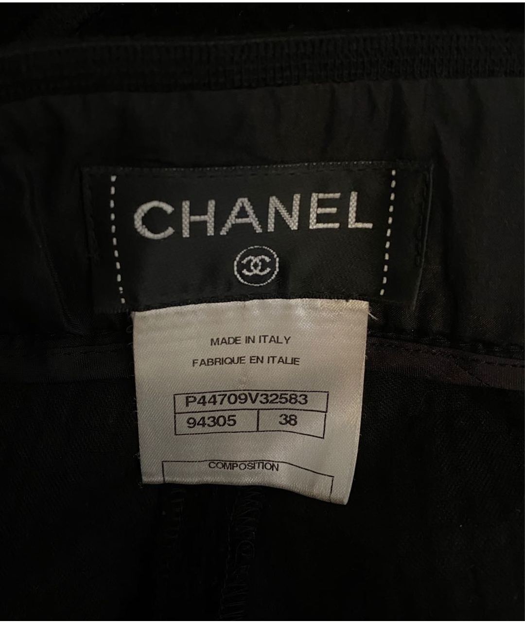CHANEL PRE-OWNED Черные хлопковые прямые брюки, фото 6